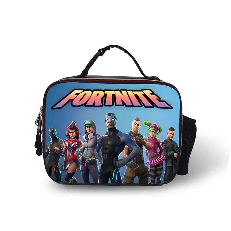 Color: green - Fortnite Leather Thermal Insulated Lunch Bag Insulated Bento Bag Meal Container Insulated