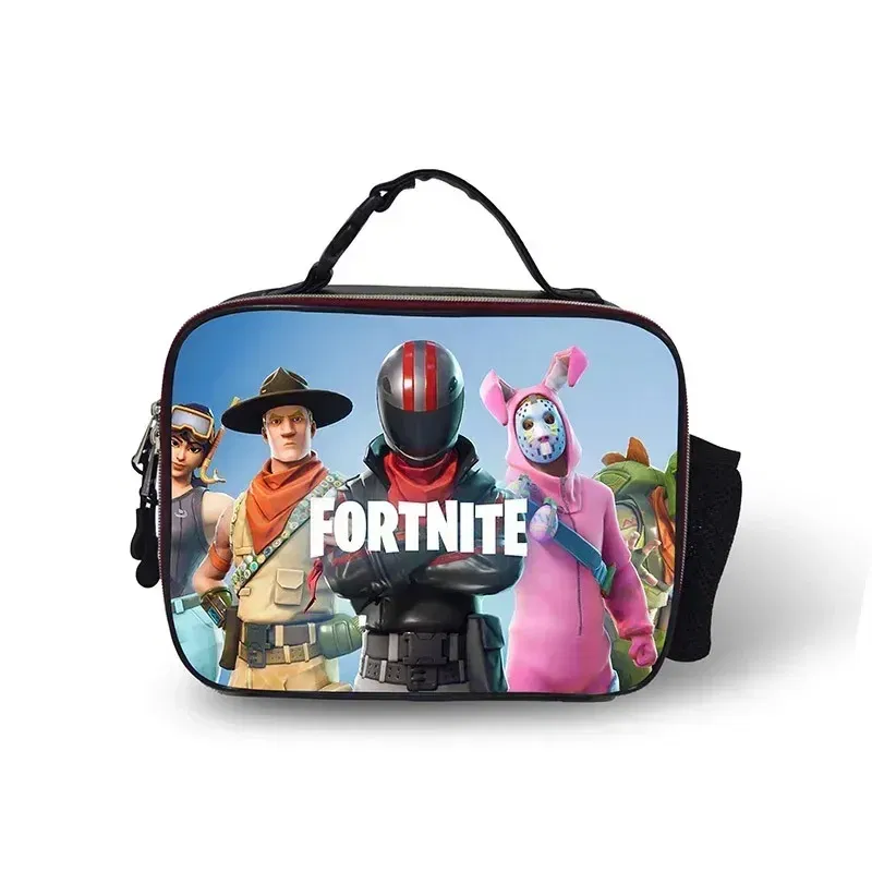 Color: green - Fortnite Leather Thermal Insulated Lunch Bag Insulated Bento Bag Meal Container Insulated