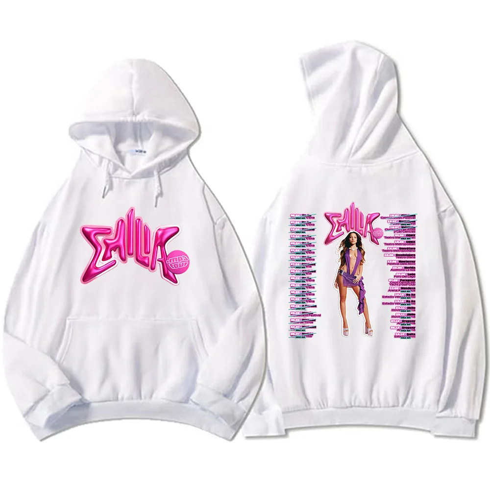 Color: Brown, Size: M - Emilia Mernes MP3 Hoodies Winter Long Sleeve Hooded Pullovers Men Clothes Fleece Pocket Singer Graphic Sweatshirts Print Hoody
