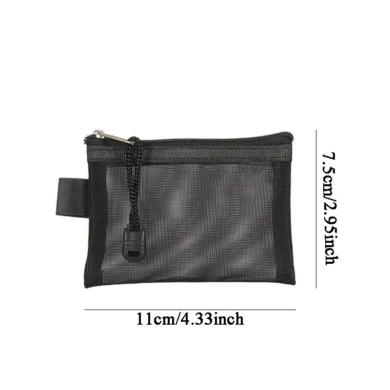 Color: green - Mini Transparent Nylon Mesh Coin Bags Credit ID Card Organizer Portable Coin Purse Lipstick Earphone Data Line Key Storage Bag