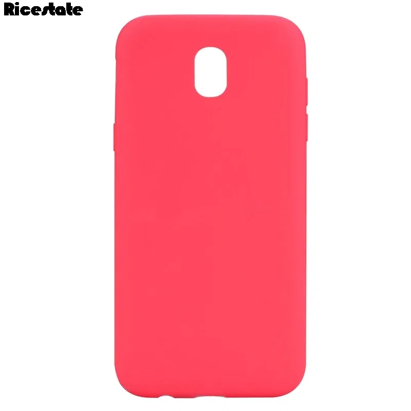 Color: Red, Material: PU - Solid color Case For Samsung Galaxy J5 J530 J3 J330 J7 2017 J730 J4 J6 Plus J8 2018 European version Matte Silicone soft case