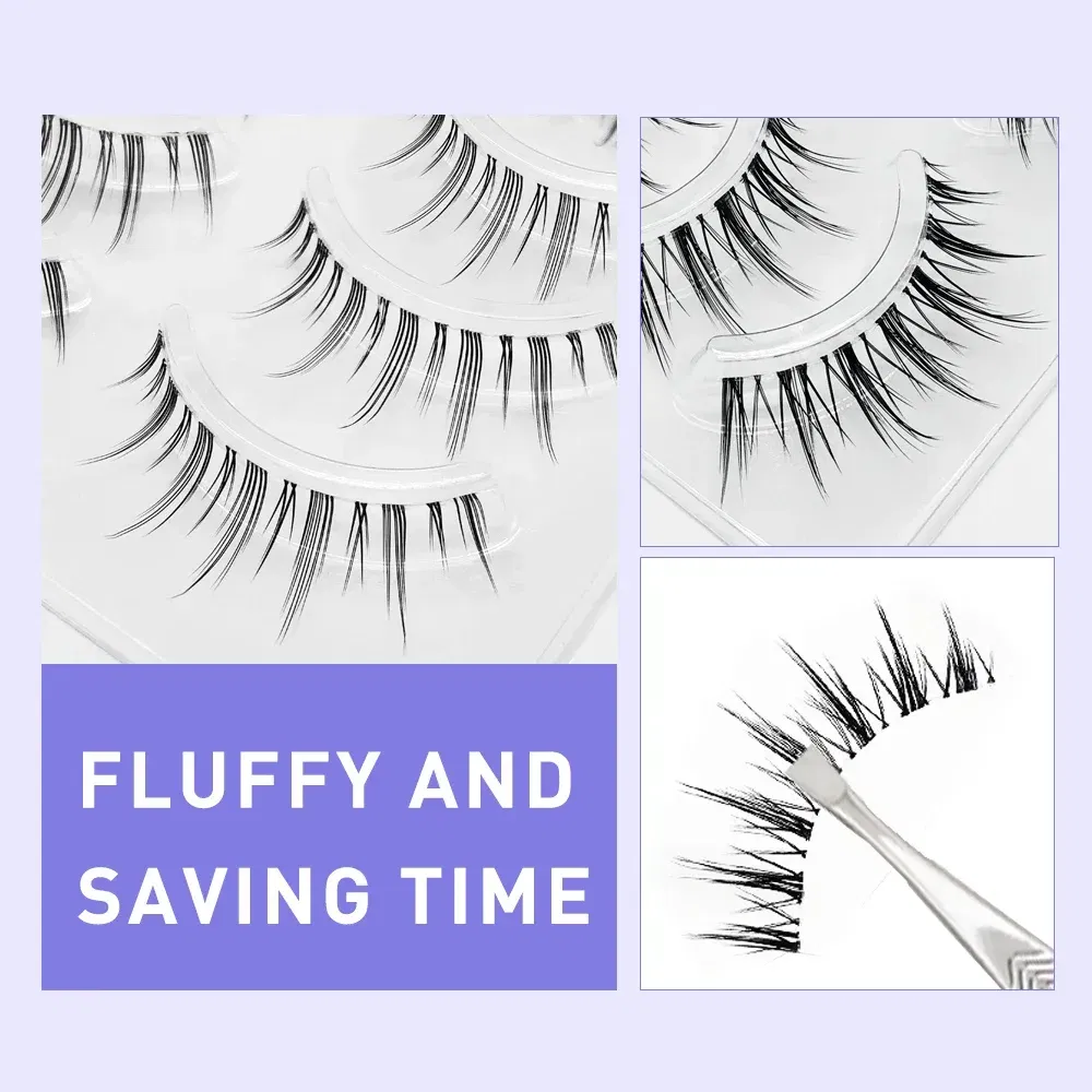 Color: Black & Silver, Length: MIX - 3D Lashes Premade Fan A/M Shape Spikes Cluster Eyelash Mix Extension Individual Makeup Super Natural Wispy DIY Premade Peduncle