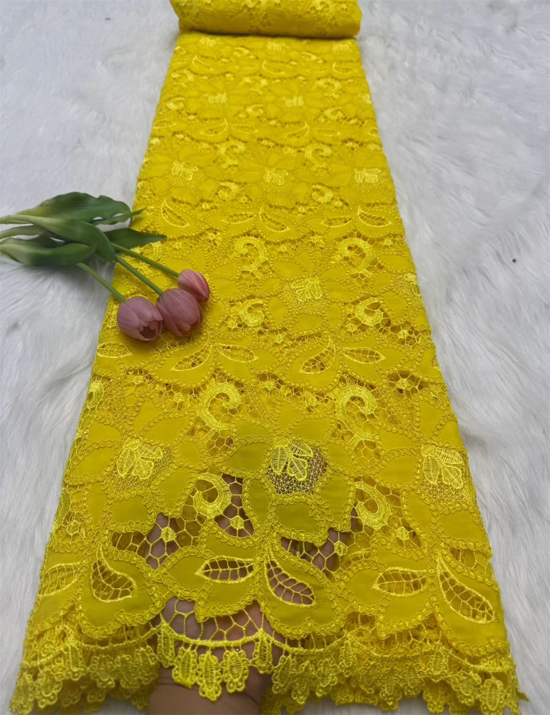 Color: WHITE, Width: 120cm, Length: 5 yards - 2026 High-Quality Nigerian Tulle Lace Fabric for Wedding Dress Embroidery Sequins Party Guipure Chiffon Sewing