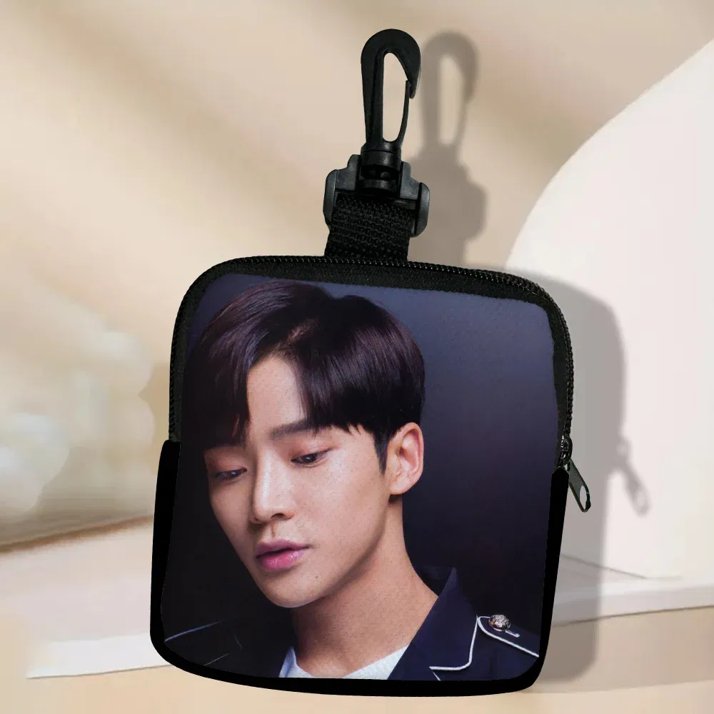 Color: light yellow - SF9 Rowoon Zipper Coin Purse Women's Simple Handbag Card Package Coin Bag  Purse Key Earphone Pouch 3.3