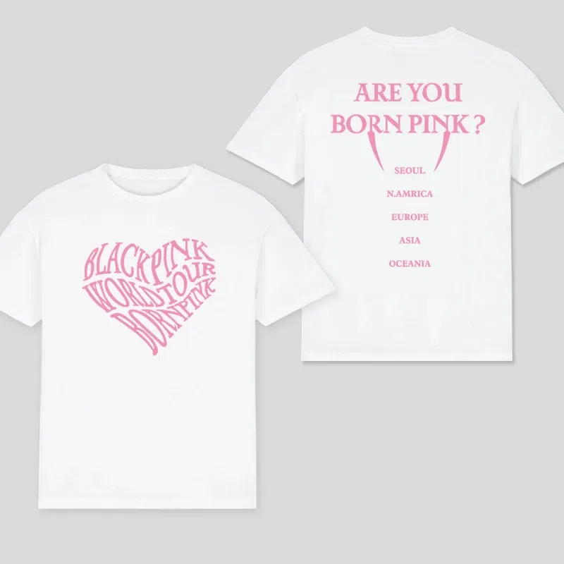 Color: Blue, Size: XXL - 100% Cotton T Shirt Men Women T-shirt Black Print Pink Kpop Short Sleeve Casual Oversized Girl Tee Fashion Big Size Clothing