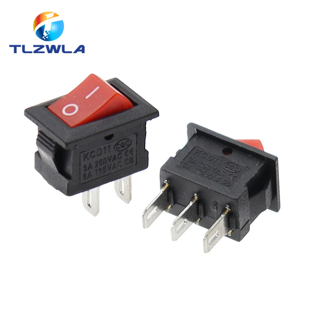 Color: WHITE, Size: 3XL - 5/10PCS KCD11 Rocker Switch 10*15mm Mini Push Button Switch ON-OFF / ON-OFF-ON 2 Pins / 3 Pins 3A 250VAC / 6A 125VAC 10x15mm