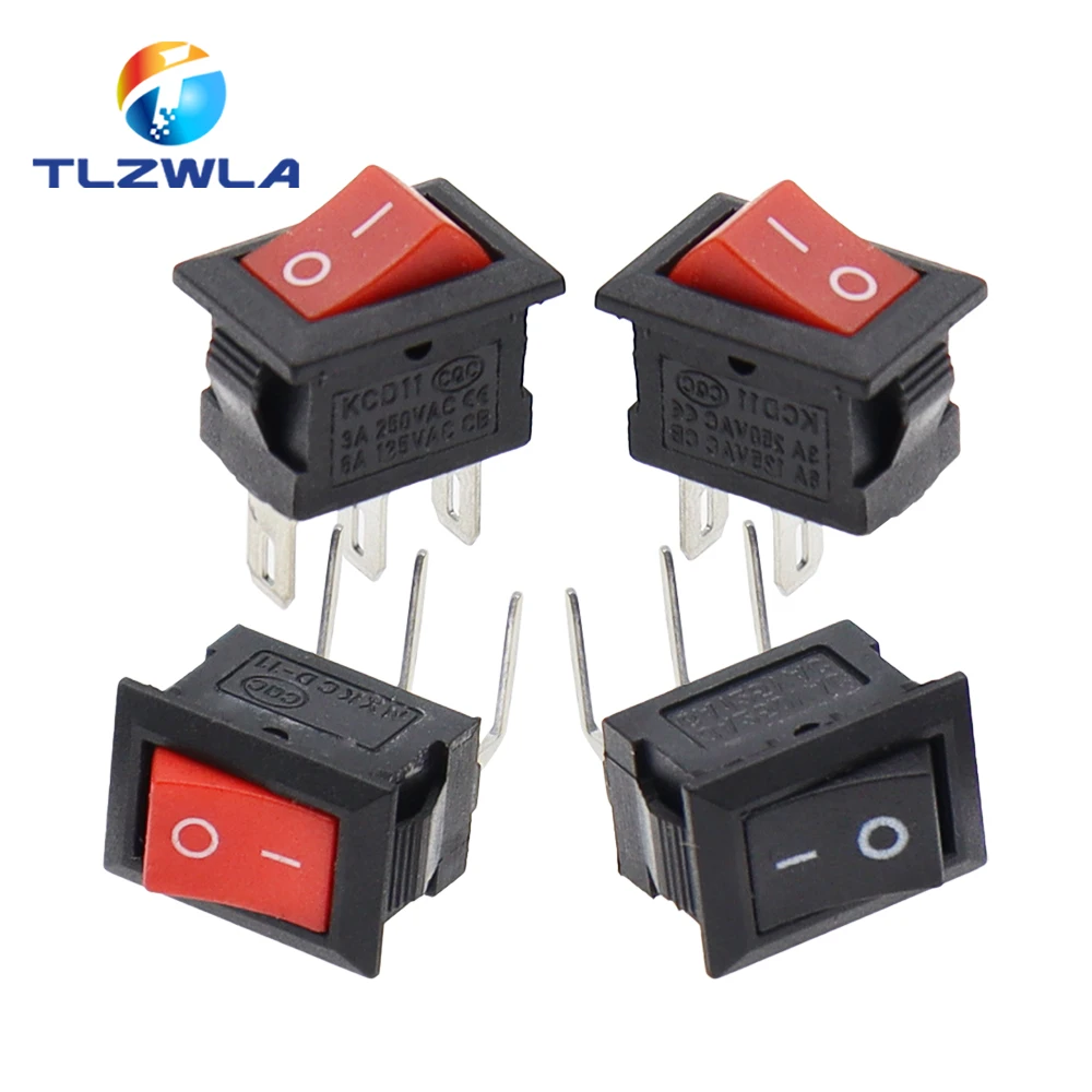 Color: WHITE, Size: 3XL - 5/10PCS KCD11 Rocker Switch 10*15mm Mini Push Button Switch ON-OFF / ON-OFF-ON 2 Pins / 3 Pins 3A 250VAC / 6A 125VAC 10x15mm