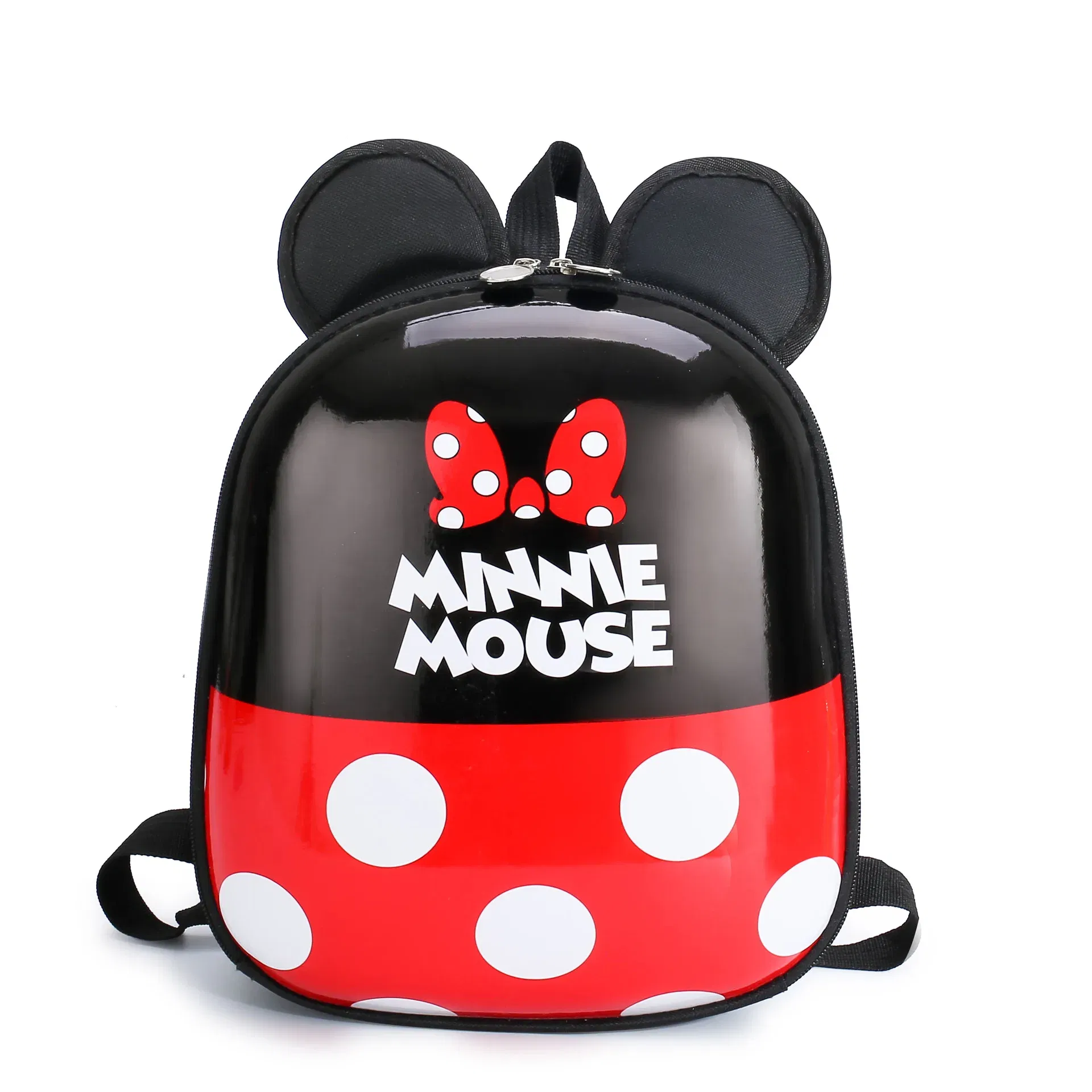 Color: black - Disney Mickey mouse Minnie Children's school bag kindergarten boy girl baby backpack 2-5  minnie cute cartoon egg shell backpack