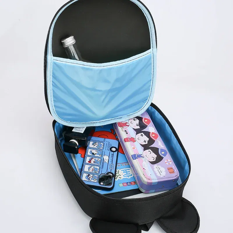 Color: black - Disney Mickey mouse Minnie Children's school bag kindergarten boy girl baby backpack 2-5  minnie cute cartoon egg shell backpack