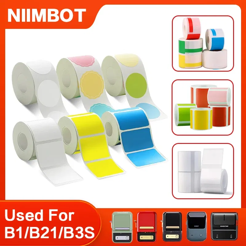 color: Gold - Niimbot Mini Printer Thermal Wire White/ Cable/Color/Round Sticker Self Adhesive Waterproof   Sticker For B1 B21 B203