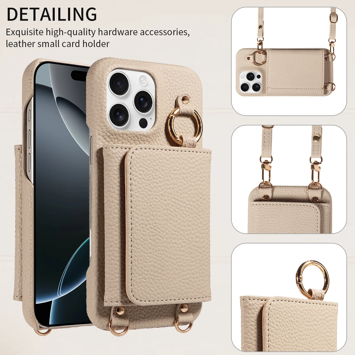 Color: black, Bundle: Case & Strap, Material: Artificial Leather, Compatibility by Model: iPhone 14 Pro Max - For IPhone16 15 Pro Max 14 13 12 Series PU Leather Magsafe Magnetic Wireless Charging Shockproof Crossbody Wallet Phone Case