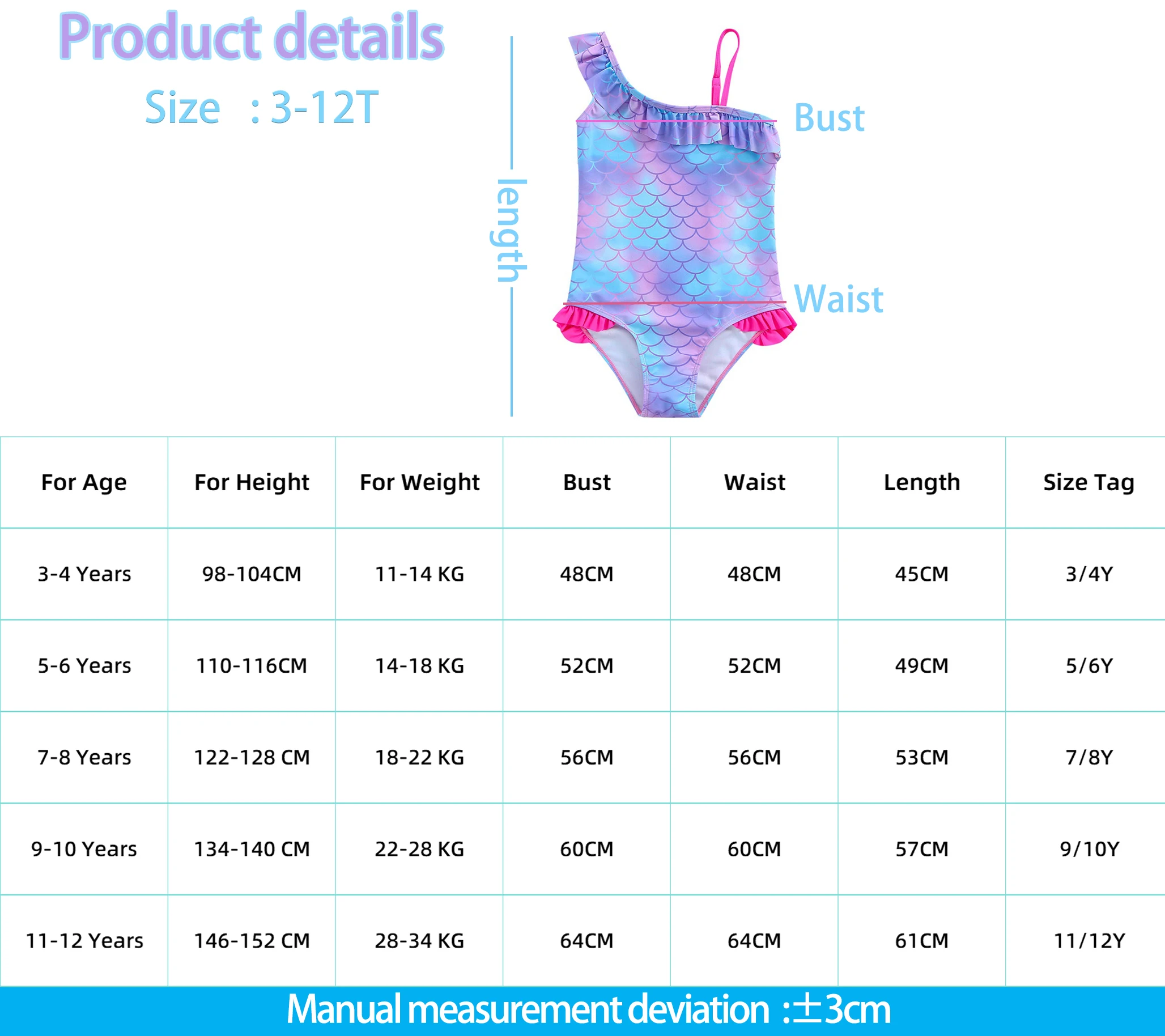 Color: Dark Purple, Size: L - Stitch Girls Swimsuit Fashion Mermaid Fish Scale One-Piece Bathing Suits Children's Dresses Summer Swimwear Beach Suit Kids Wear