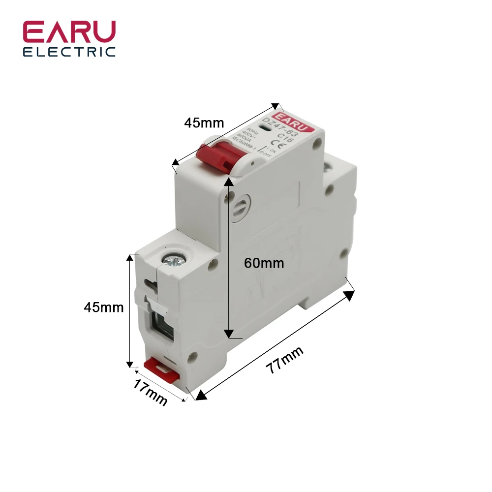 Rated Current: 40A, Ships From: CHINA - 1P AC MCB DZ47-63 C Type 230/400V~ 50HZ/60HZ Mini Circuit Breaker 3A 6A 10A 16A 20A 25A 32A 40A 50A 63A Mounting 35mm Din Rail