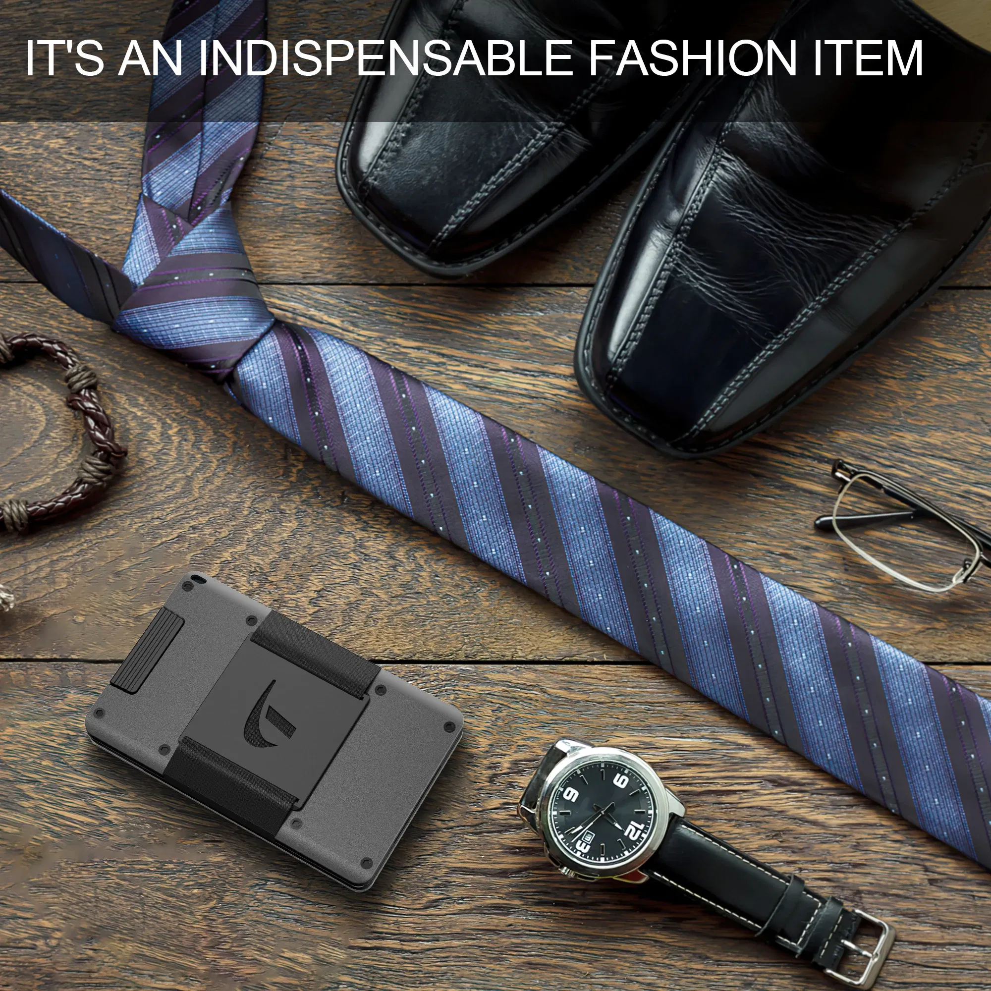 Color: GRAY, Ships From: CHINA - Minimalist Wallet For Men - Aluminum Slim Stretchable Belt Draw-Out Metal Wallet  , Holds up 15 Cards with Cash Strap,Card holde