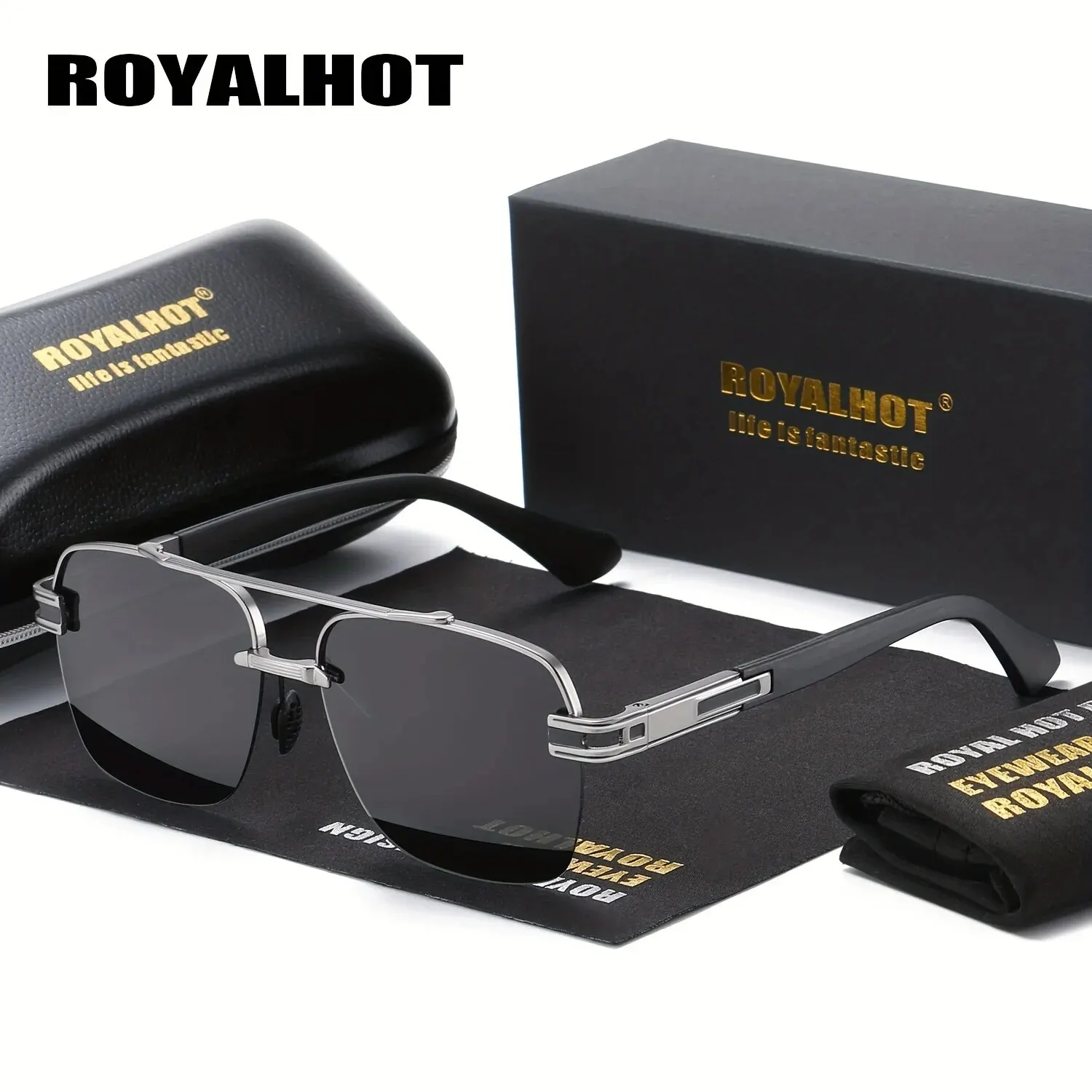 Lenses Color: WHITE - RoyalHot Unisex Polarized Classic Metal Oval Border Sunglasses Driving Sun Glasses,rh004