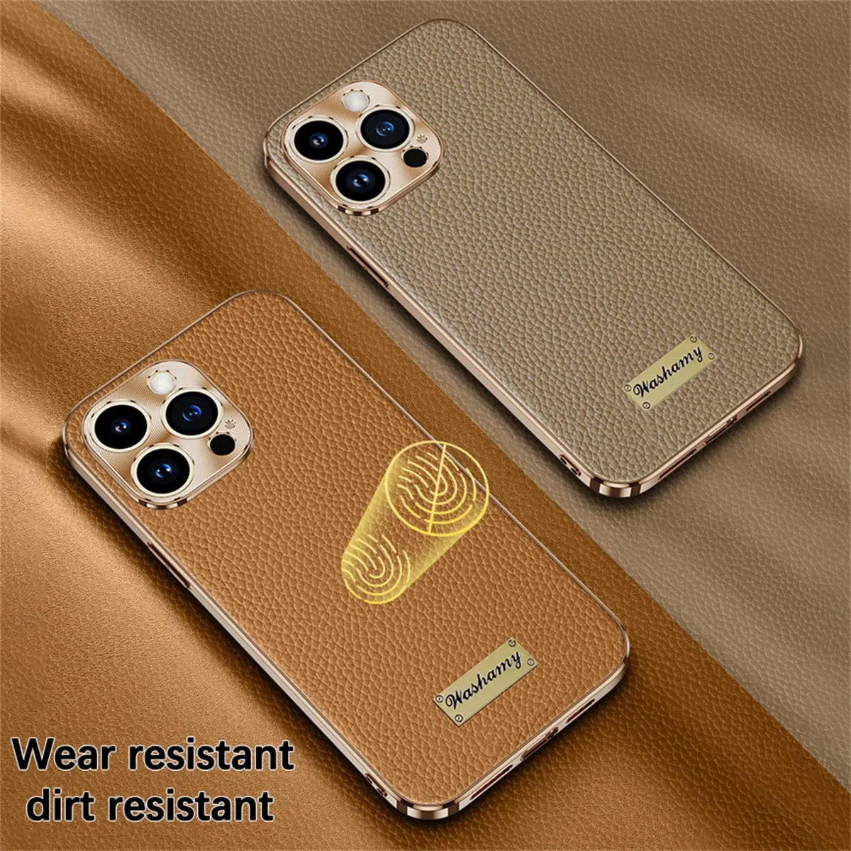 Color: black, Compatible-Phone Models: For iPhone 14 - Luxury Genuine Leather Phone Case For iPhone 15 14 13 Pro Max Plating Soft Silicone Frame Shockproof Cover For iPhone 16 Pro Max