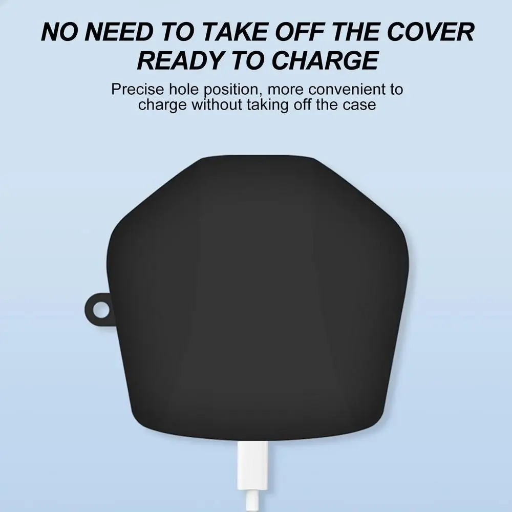 Color: Khaki - Soft Silicone Earphone Storage Box Shockproof Dustproof Wireless With Hook and Loop Headphone Case For Lenovo GM2PRO
