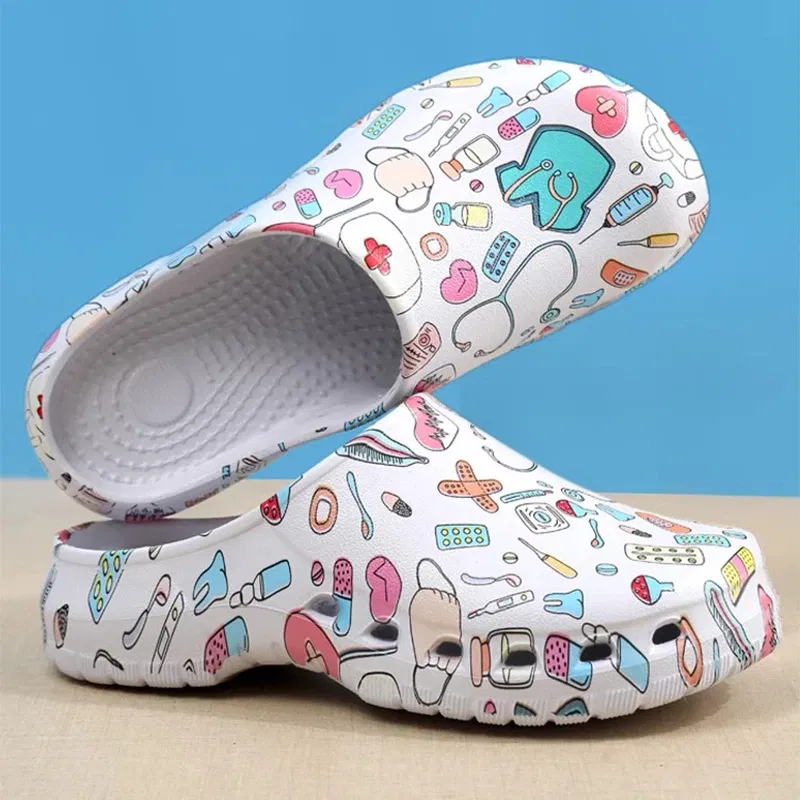 Color: Burgandy, Shoe Size: 35-36 - Non-slip Nurse Clogs Hospital Doctor Surgical Slippers Women EVA Medical Shoes Dental Nursing Clogs SPA Beauty Salon Shoes Y07