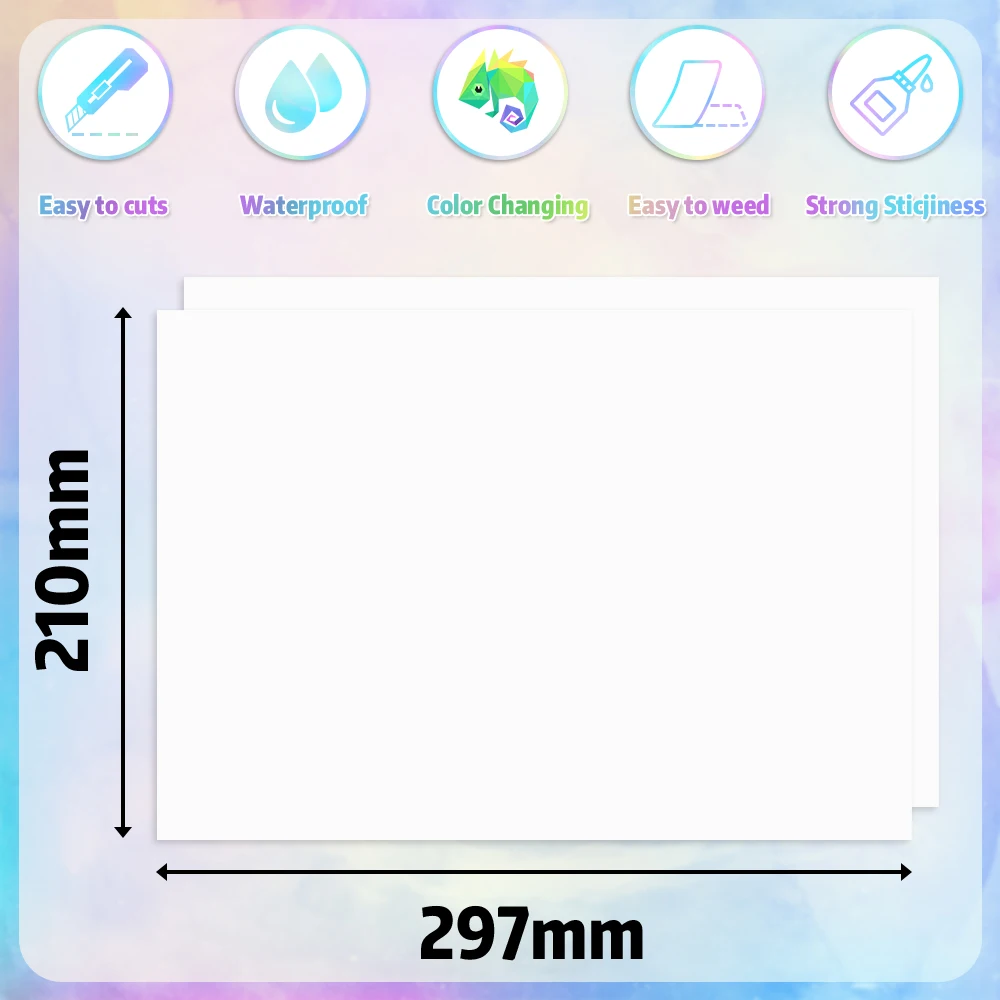 Color: Red - 10 Sheets Cold Laminating Film Paper A4 Sheet Self Adhesive Sticker Protect Photo Waterproof Transparent Star Lamination Film