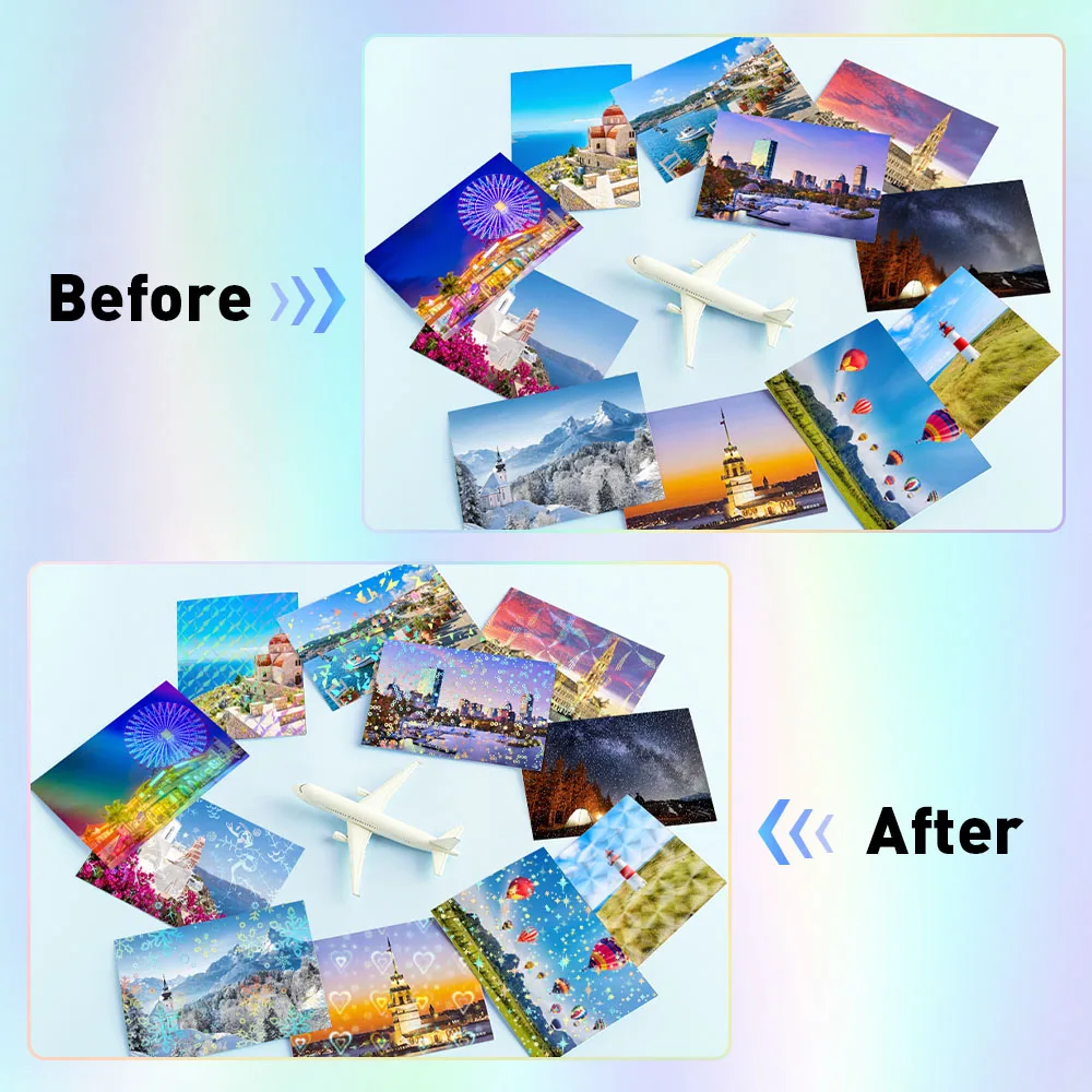 Color: Red - 10 Sheets Cold Laminating Film Paper A4 Sheet Self Adhesive Sticker Protect Photo Waterproof Transparent Star Lamination Film