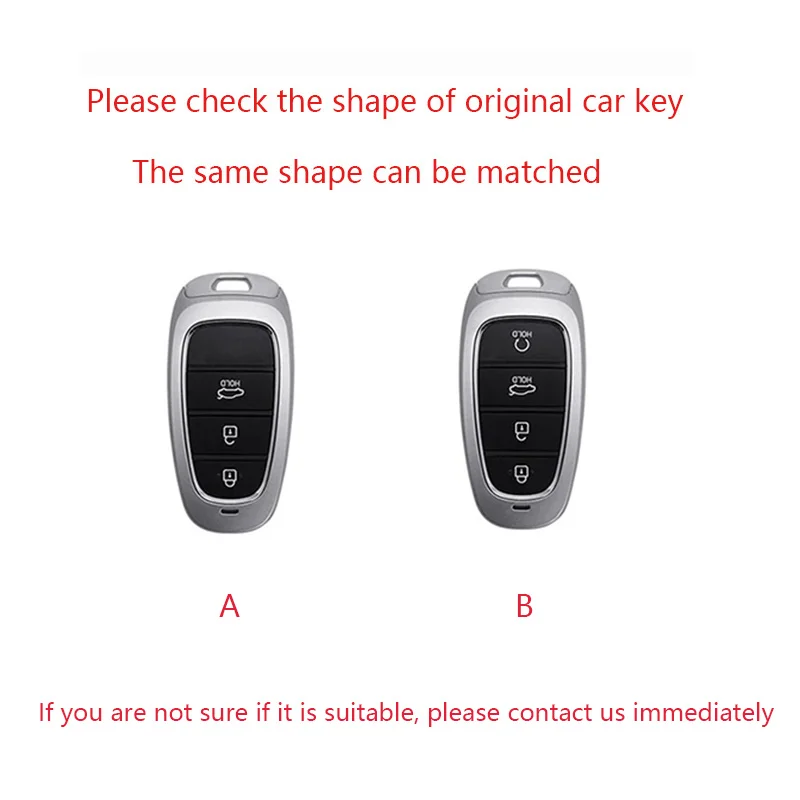 Color Name: ROYAL BLUE - New Auto Alloy Car Key Case Cover Fob for Hyundai Solaris Sonata Hybrid NEXO NX4 New Grand Santa Fe Tucson 2020-2024 Accessories