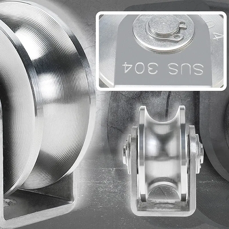 Ships From: CHINA, Type: Triple-Wheel - Wheel Pulley 304 Stainless Steel Heavy Duty Track Wheel Rigid Caster Sliding Gate Roller Wheel Detachable Duplex Bearing