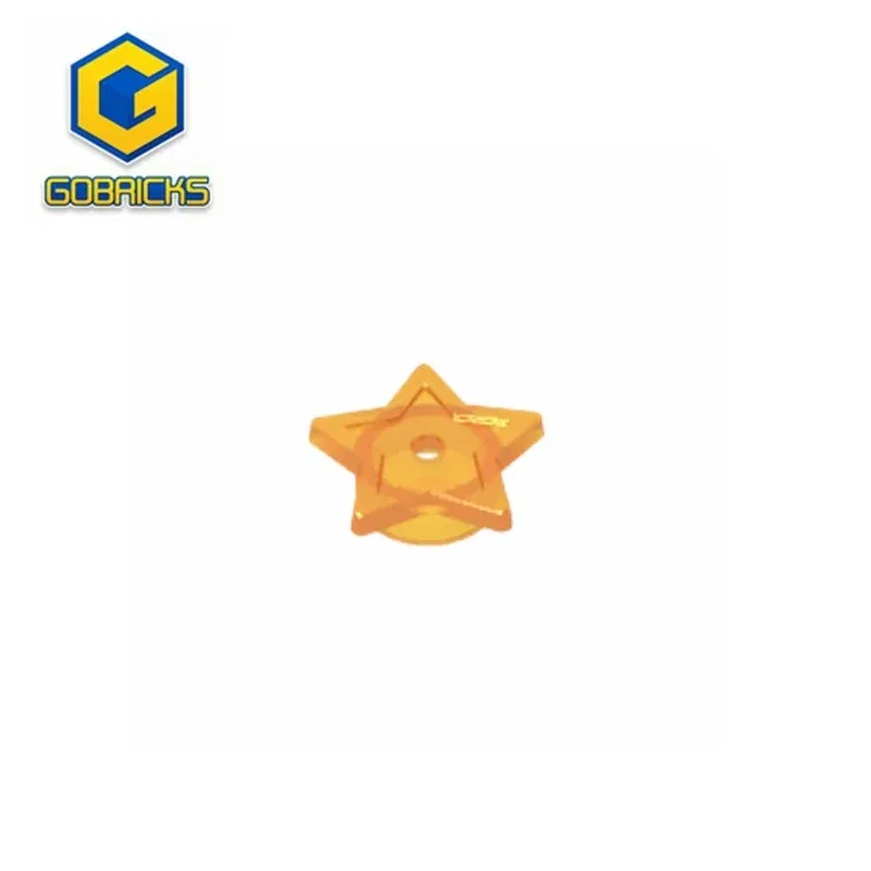 Color: WHITE - Gobricks GDS-90488 Plate, Round 1 x 1 with Star and Small Pin Hole compatible with lego 28619 11609 pieces of children's toys