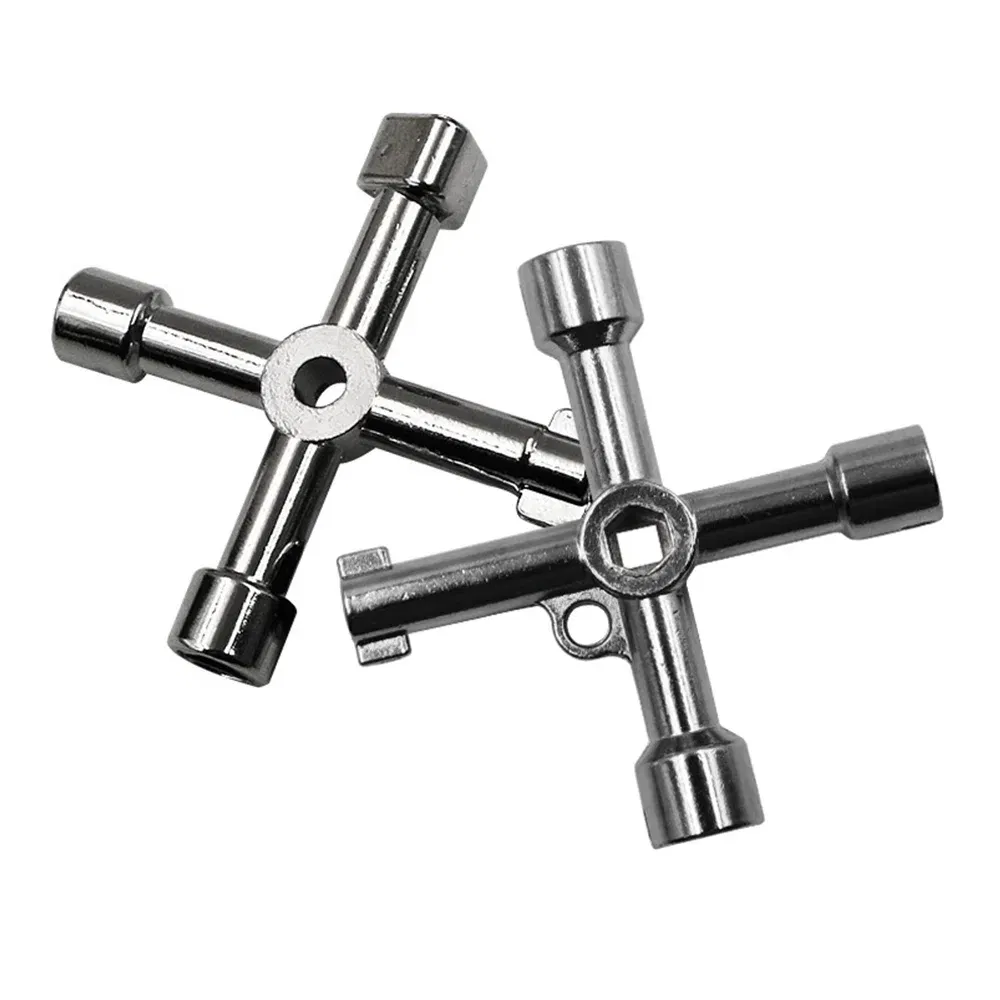 Color: Yellow - Electric Cabinet Car Elevator Cross Key Wrench Water Meter Valve Key Internal Triangle Wrench Multi-purpose Tool Portable