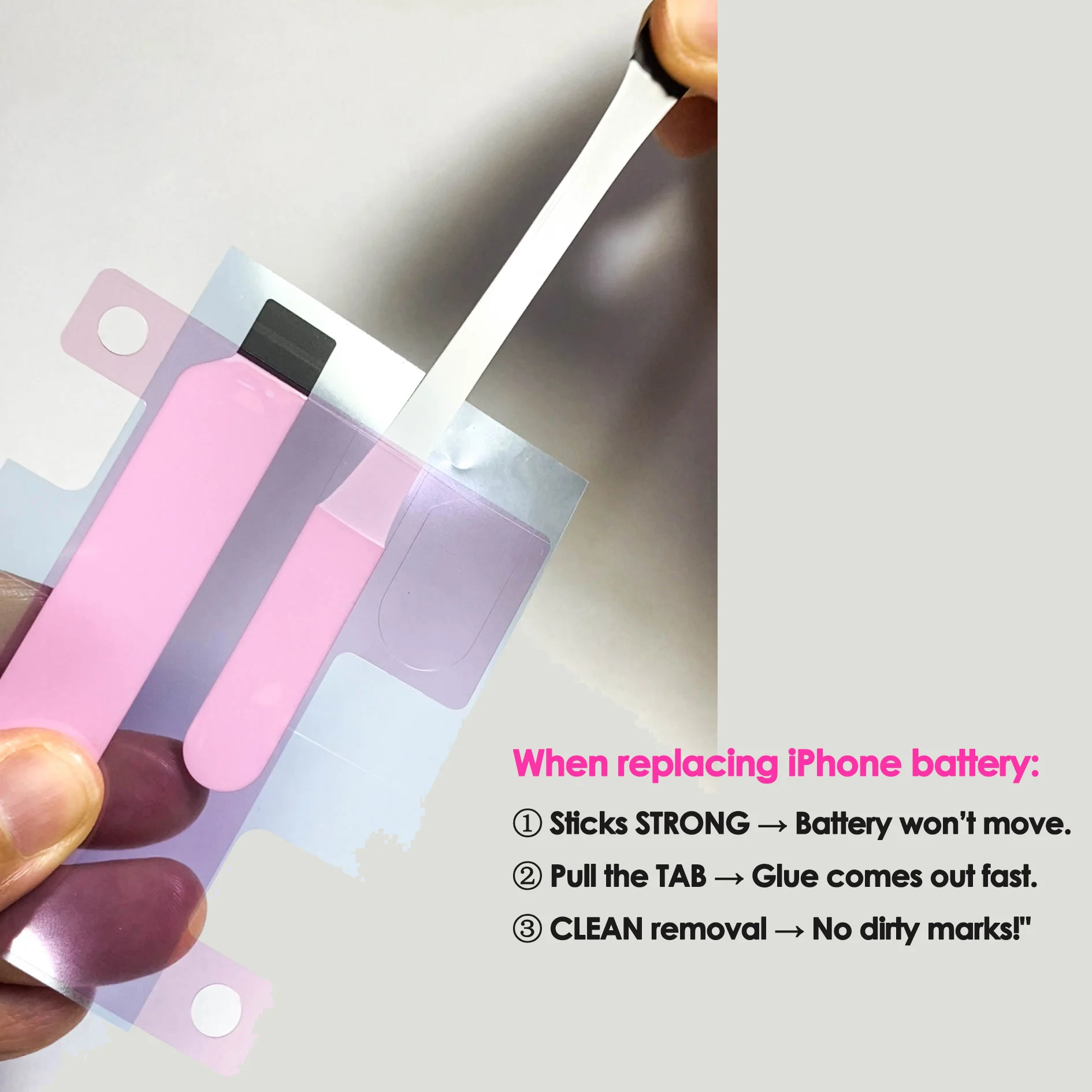 Color: PURPLE - 5Pcs Battery Adhesive Sticker for iPhone 13 14 15 16 Pro Max 14 Plus 11Pro 12 Mini 13Pro Battery Glue Tape Replacement Pull Tab