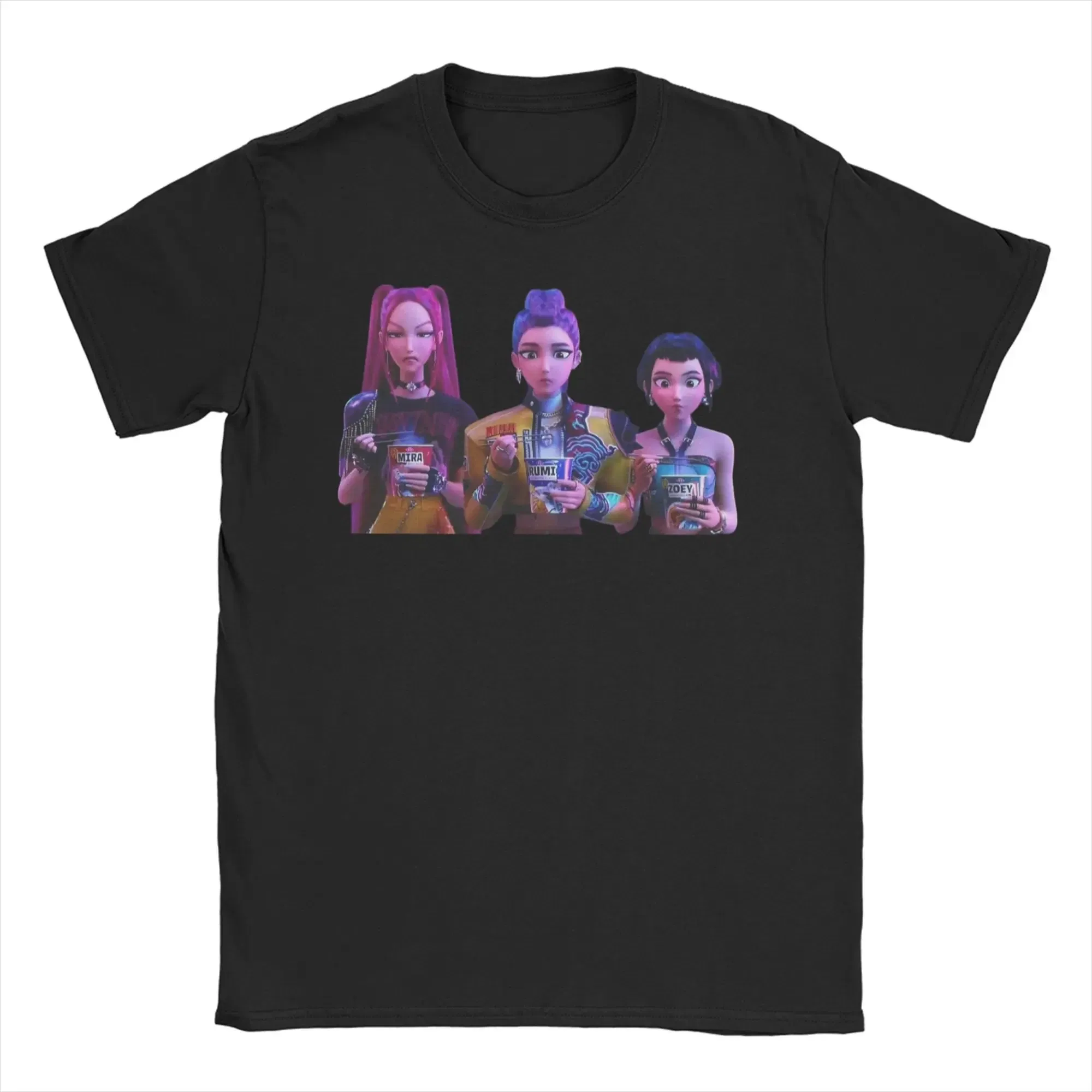 Color: Dark Grey, Size: XL - Men Women T-Shirts Kpop Demon Hunters Zoey Huntrix Amazing Cotton Tees Short Sleeve  T Shirt O Neck Clothes Printing