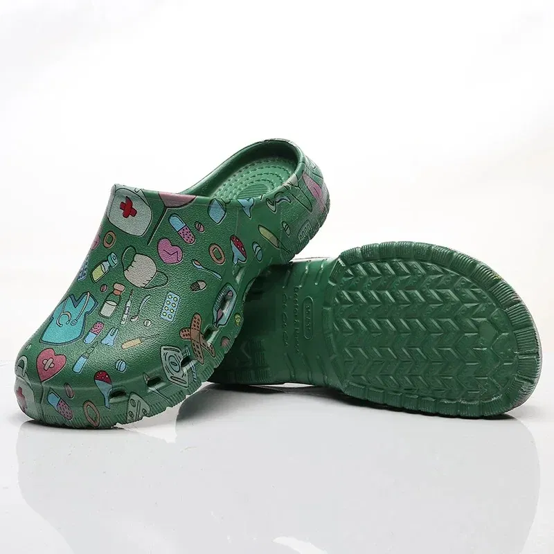 Color: Grass-Green, Shoe Size: 39-40 - Non-slip Nurse Clogs Hospital Doctor Surgical Slippers Women EVA Medical Shoes Dental Nursing Clogs SPA Beauty Salon Shoes Y07