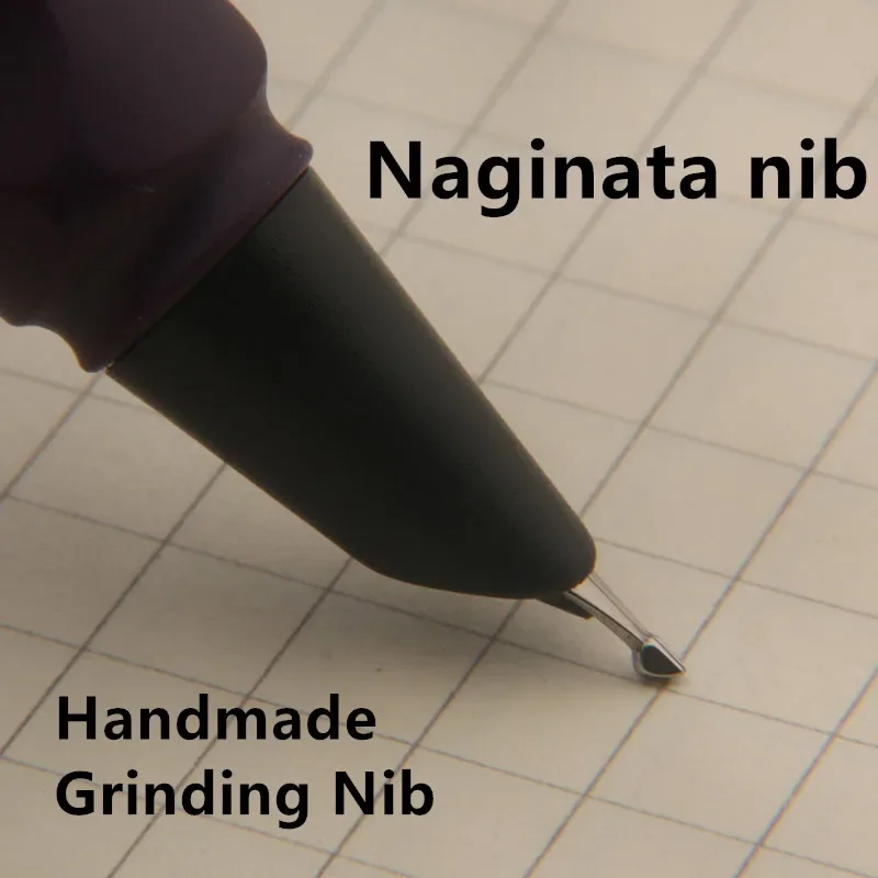 Color: Yellow - 1pc Naginata Fountain Pen Matte Blue Handmade Grinding 1.5mm Nib Business Office School Supplies Writing Pens