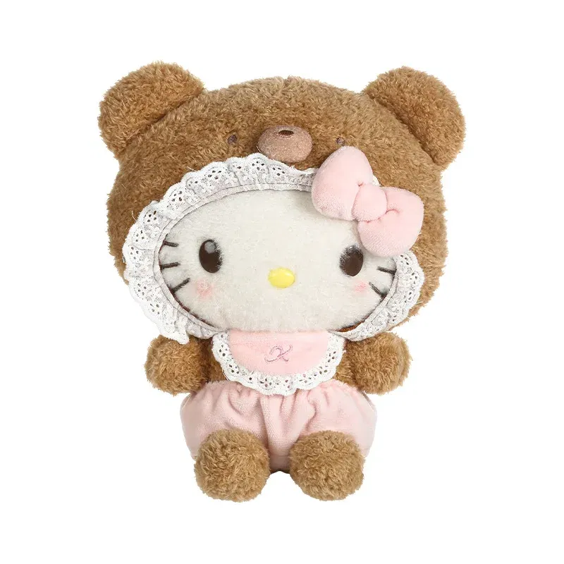 Color: Brown - Kawaii Sanrio Hello Kitty My Melody Cinnamoroll 15Cm Plush Doll Pendant Baby Series Keychain Bag Pendant 20Cm Doll Birthday Gift