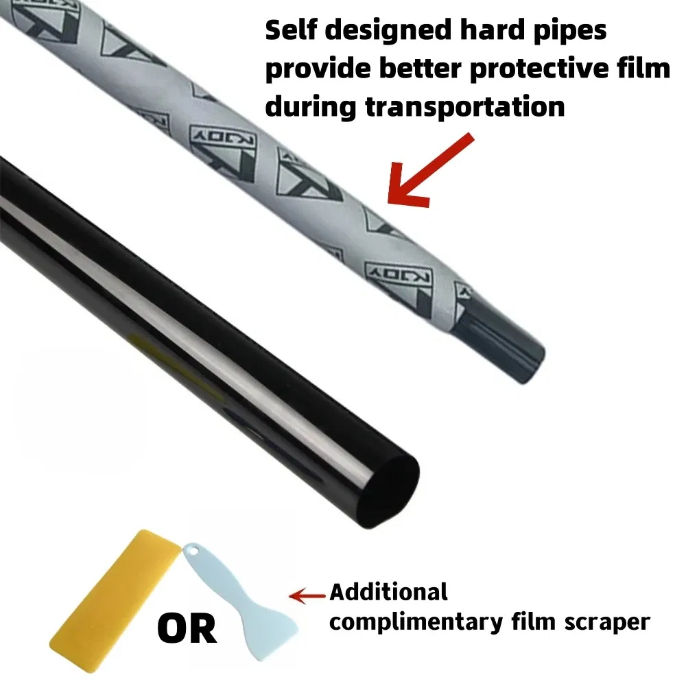 Size: 35*220cm - 3Mx50CM VLT Black Car Window Foils Tinting Film Home Window Glass Solar UV Protector Sticker Films Pearl Cotton Stick Box PAC