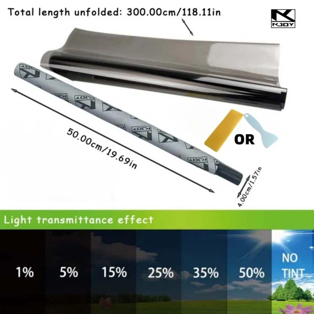 Size: 35*220cm - 3Mx50CM VLT Black Car Window Foils Tinting Film Home Window Glass Solar UV Protector Sticker Films Pearl Cotton Stick Box PAC