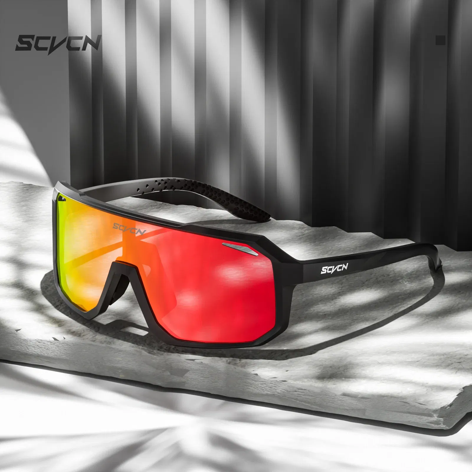 Color: DEEP BLUE, Lenses Color: WHITE - SCVCN Sports Men UV400 Sunglasses Cycling Glasses Photochromic Cycl Camp Bike Eyewear MTB Outdoor Goggles Bicycle Women Hunting