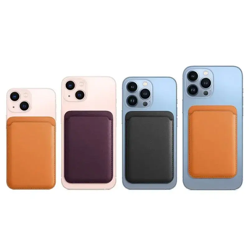 Material: leather, Color: Brown - Magsafe Series Magnetic Leather Card Holder Wallet Case for iPhone 15 14 Plus 13 12 Pro Max
