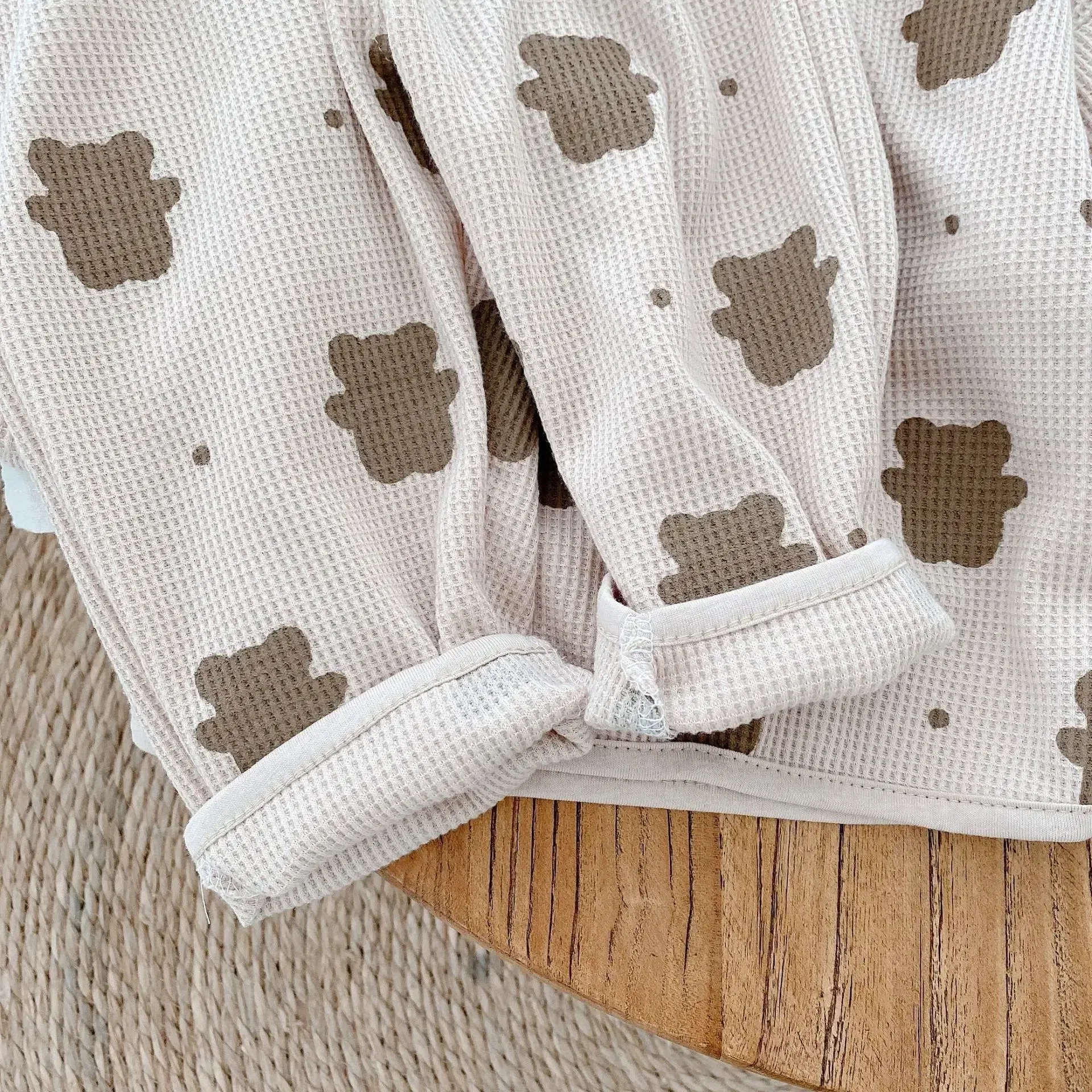 Color: Khaki, Kid Size: 18M, Ships From: CHINA - Baby Fall Clothes Girl Boy Cotton Long Sleeve Sweater and Pant Set Toddler Casual Cartoon Bear Pullover Top SweatPant Tracksuit