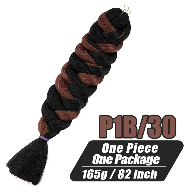 Color: T1B/4/27, Stretched Length: 32inches, Ships From: CHINA, Bulk Buy: 3Pcs/Lot - Synthetic Braiding Hair Wholesale 82Inch 165g Ombre Braiding Hair Packs Jumbo Braid Hair For Women DIY Hairstyle Blue Grey