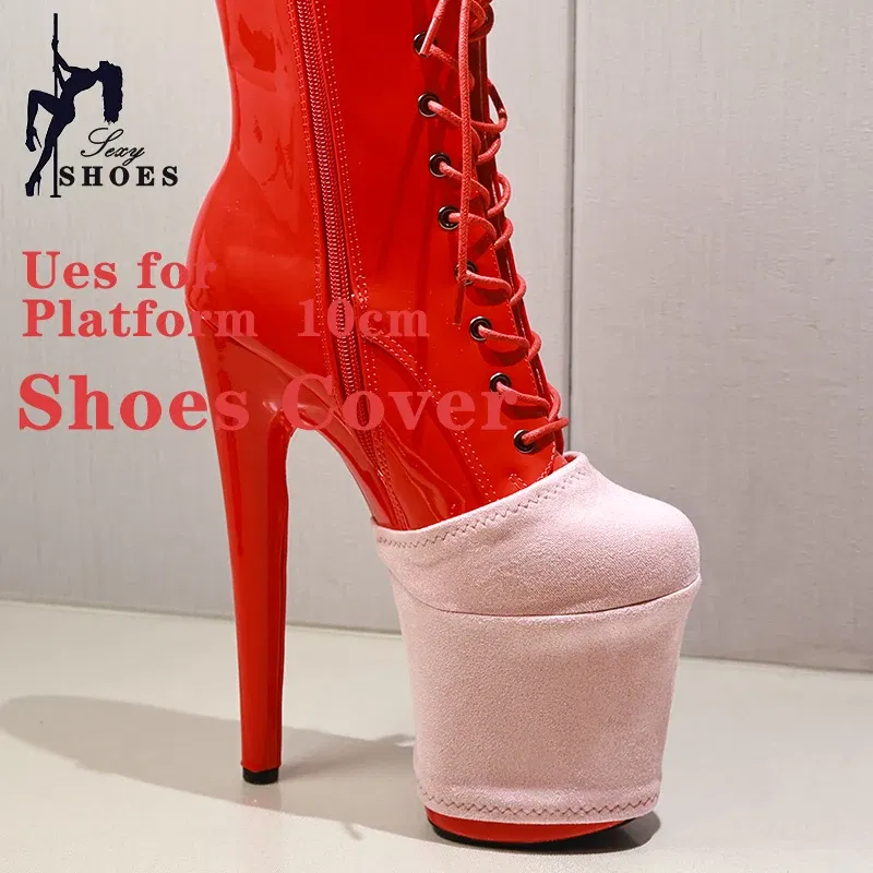 Color: Gold, Size: L - Suede Shoes Cover Steel Pole Dance Training Specific Protective Cover 10CM Platform Anti Slip Wear-resistant Boots Protective