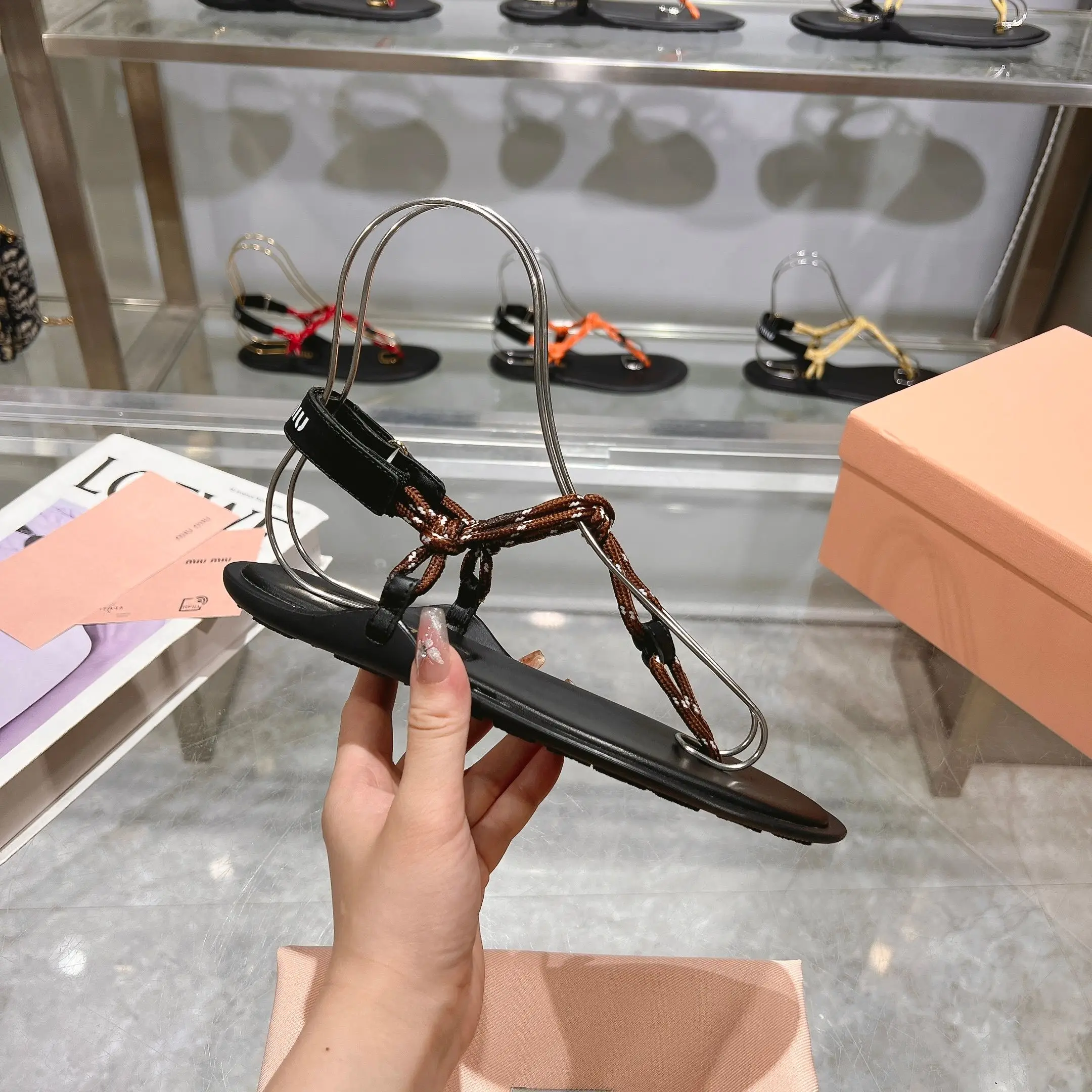 Color: Dark Khaki, Shoe Size: 39 - 25 New Summer Products, Super Cost-effective, Summer Sandals and Flip-flops Are Versatile and Trendy, MIU Series Flip-flops
