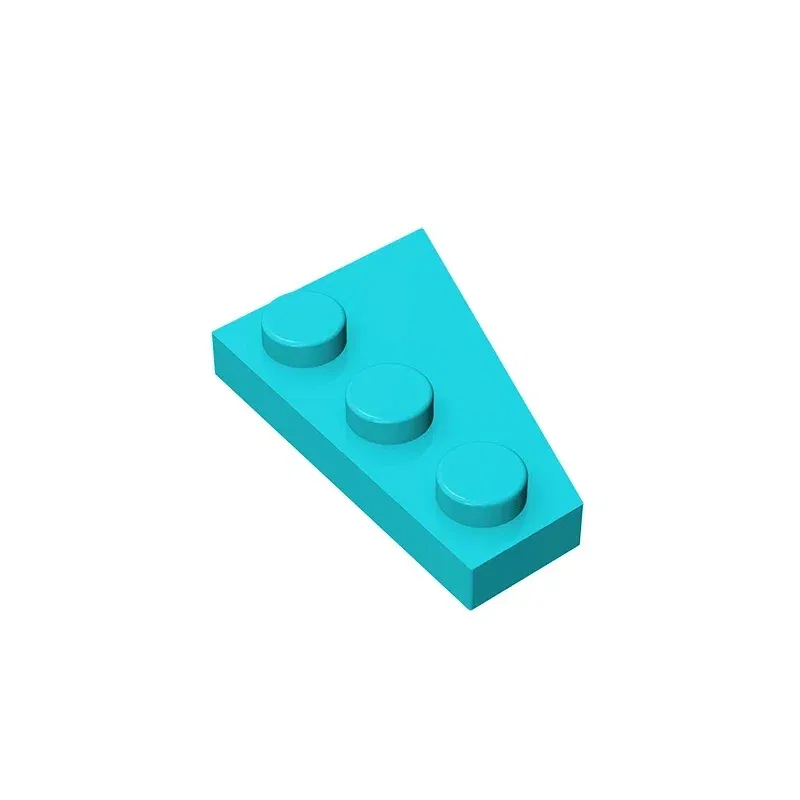 Color: DARK GRAY - Gobricks GDS-546 Wedge, Plate 3 x 2 Left  compatible with lego 43723 pieces of children's DIY Assemble Building Blocks