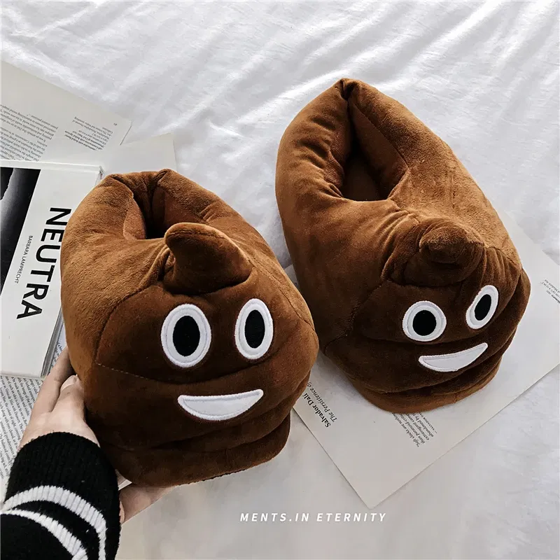 Color: Red, Shoe Size: 41 - Indoor Slippers Warm Winter Home Fluffy New Fashion Men Women Bread Demon Soft Plush Shoes Unisex Cute Funny Christmas Gift