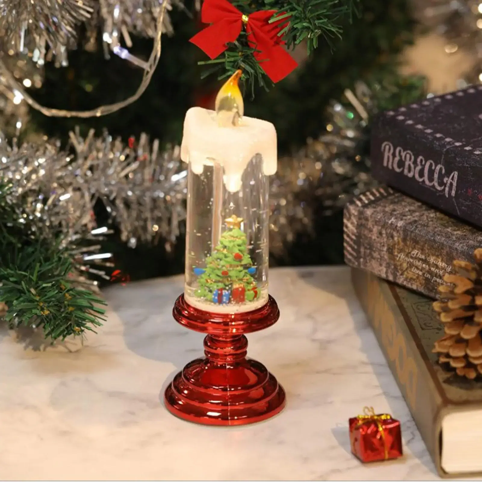 Color: Red, Ships From: United States - Led Christmas Candles Christmas Candles With Pedestal Christmas Party Ornament For Him Her Christmas Gift For Changing
