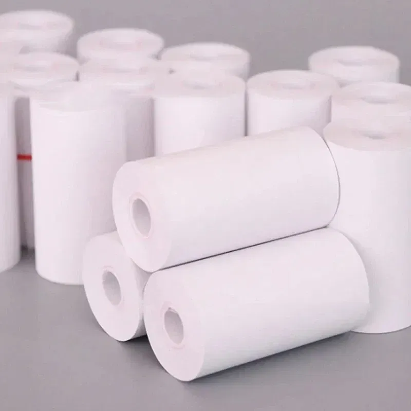 Color: Orange - Printer Paper Thermal Paper 58mm Mini Photo Rolls 57*25MM White Color Gift DIY Sticker Label Receipt Bill Self-adhesive Paper