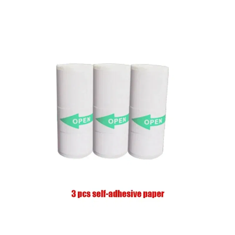 Color: Orange - Printer Paper Thermal Paper 58mm Mini Photo Rolls 57*25MM White Color Gift DIY Sticker Label Receipt Bill Self-adhesive Paper