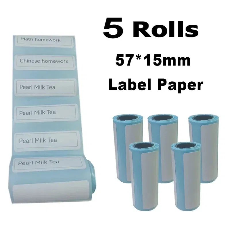 Color: Orange - Printer Paper Thermal Paper 58mm Mini Photo Rolls 57*25MM White Color Gift DIY Sticker Label Receipt Bill Self-adhesive Paper
