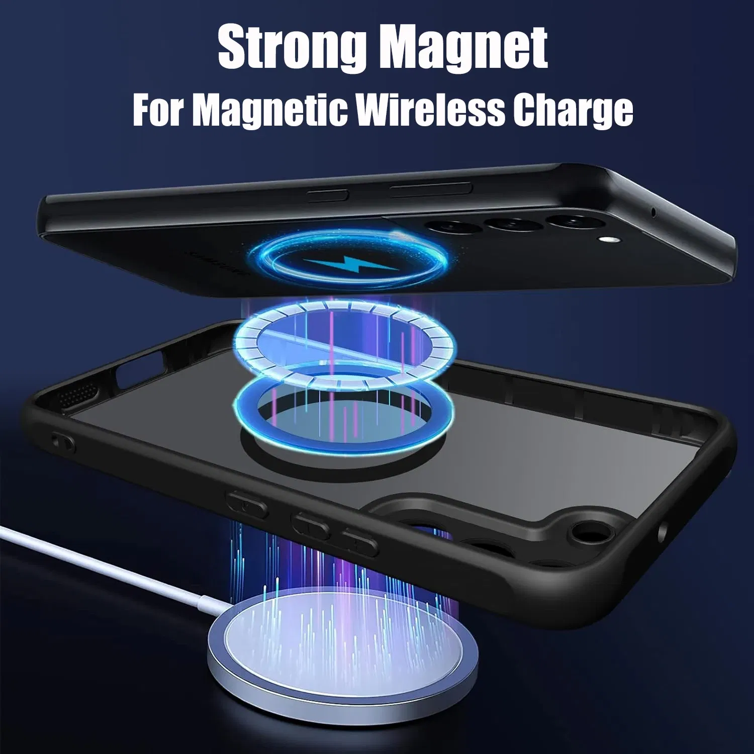 Color: Beige, Material: Denim - UYUXIO Translucent Magnetic Mobile Phone Case with Kickstand for Samsung Galaxy S25 Ultra S24 S23 FE S22 Plus Slim Stand Cover