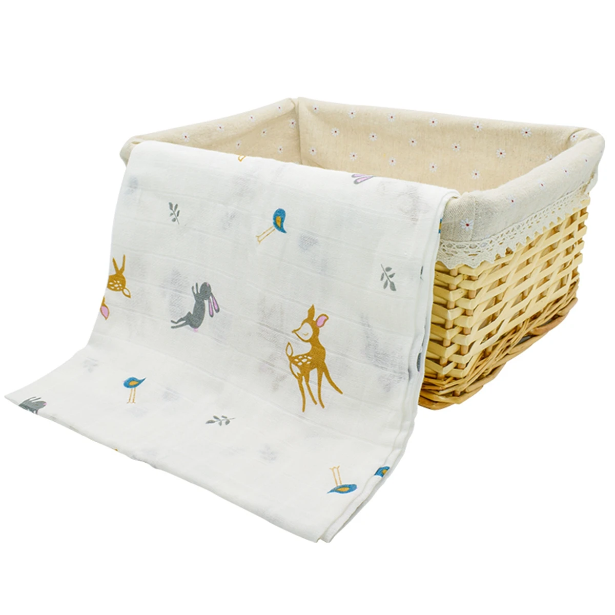 Color: Red - 1Pc Muslin 100% Cotton Baby Swaddles Soft Newborn Wrap INS Style Infant Blankets 120*110CM