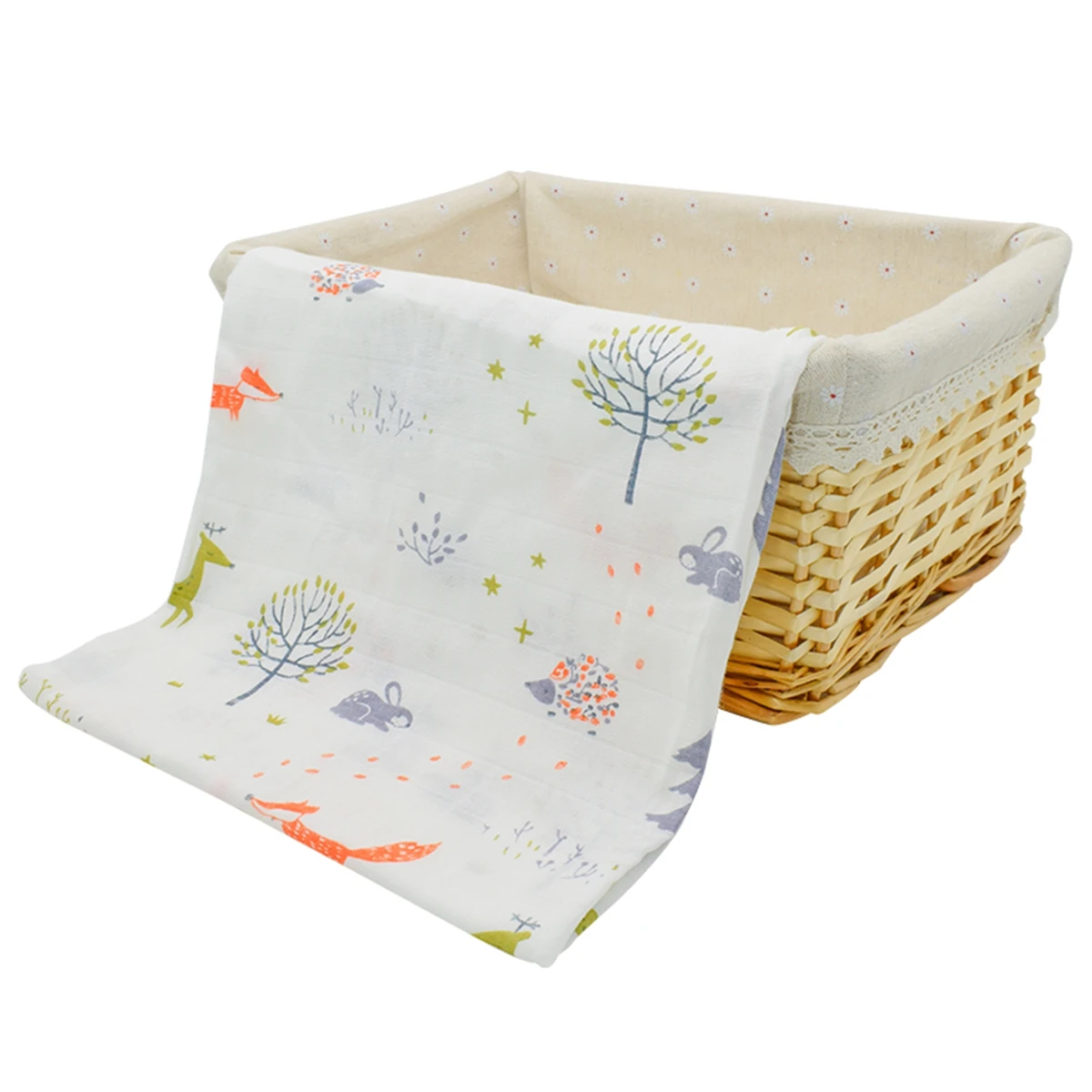 Color: Red - 1Pc Muslin 100% Cotton Baby Swaddles Soft Newborn Wrap INS Style Infant Blankets 120*110CM